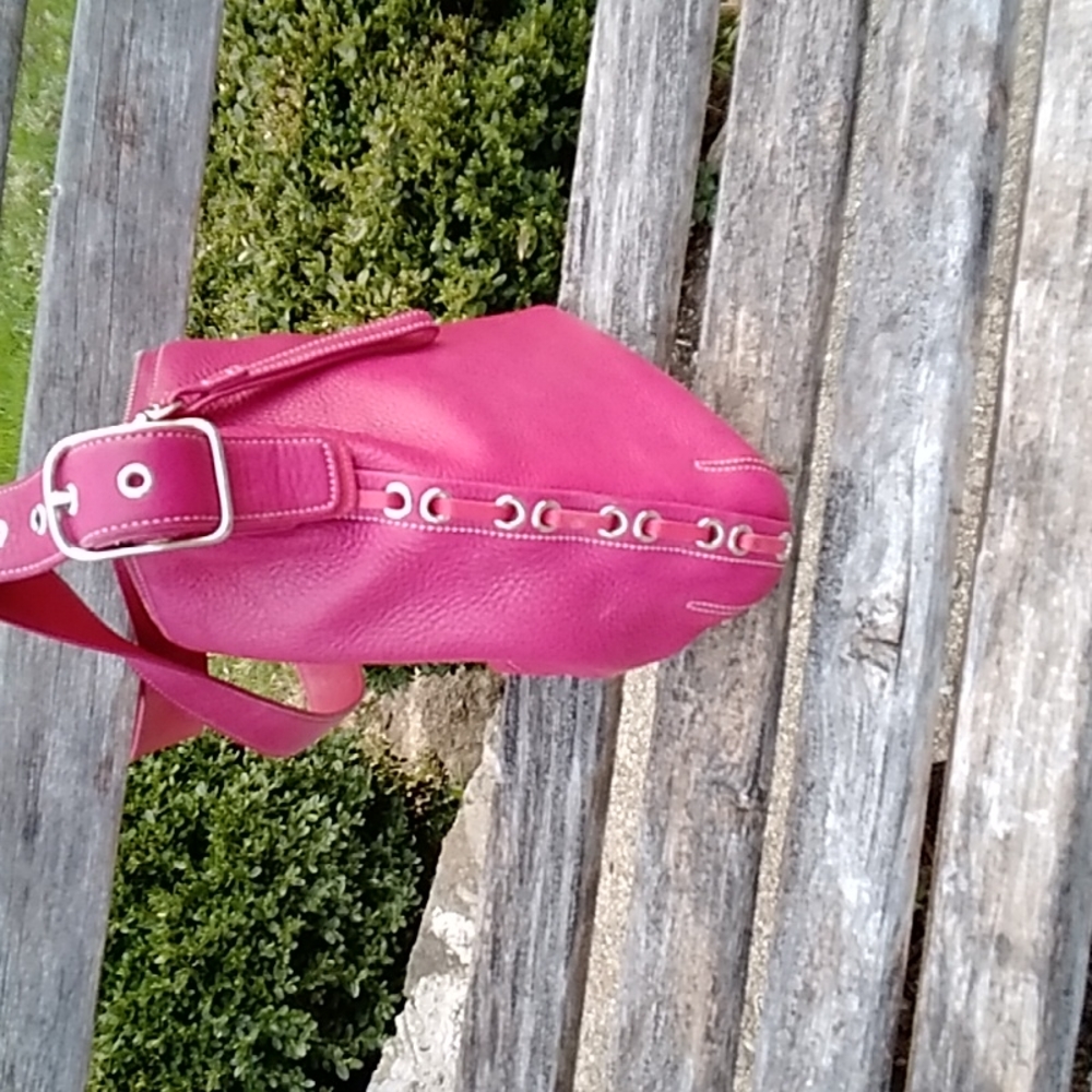 Fuchsia Leather Coach Crossbody
